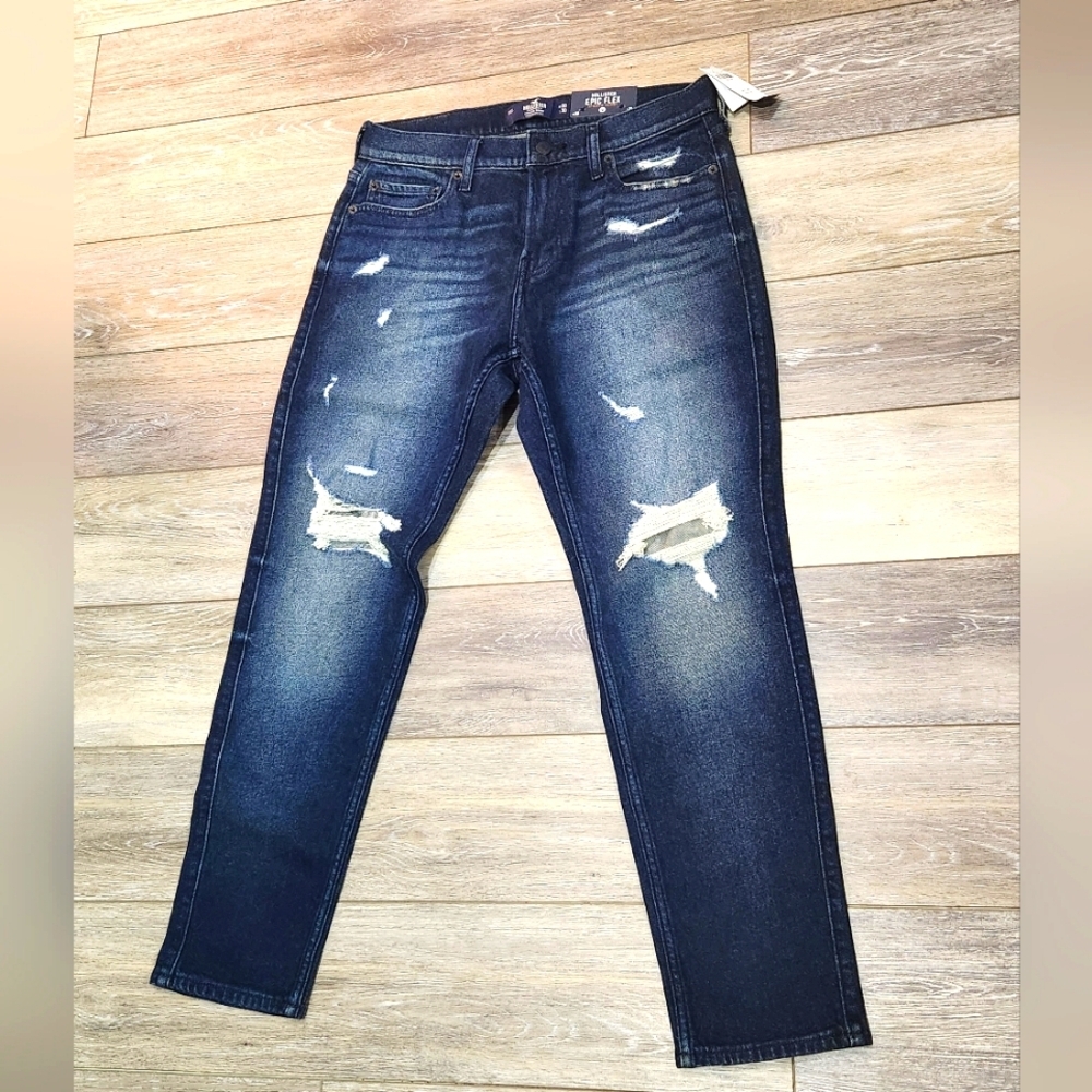 Distressed Blue Jeans